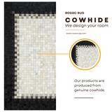 Black Cream Genuine Cowhide Square Rug