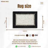 Black Cream Genuine Cowhide Square Rug