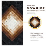 Tricolor Patchwork Genuine Cowhide Rug