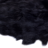 Round Black Fox Fur Rug