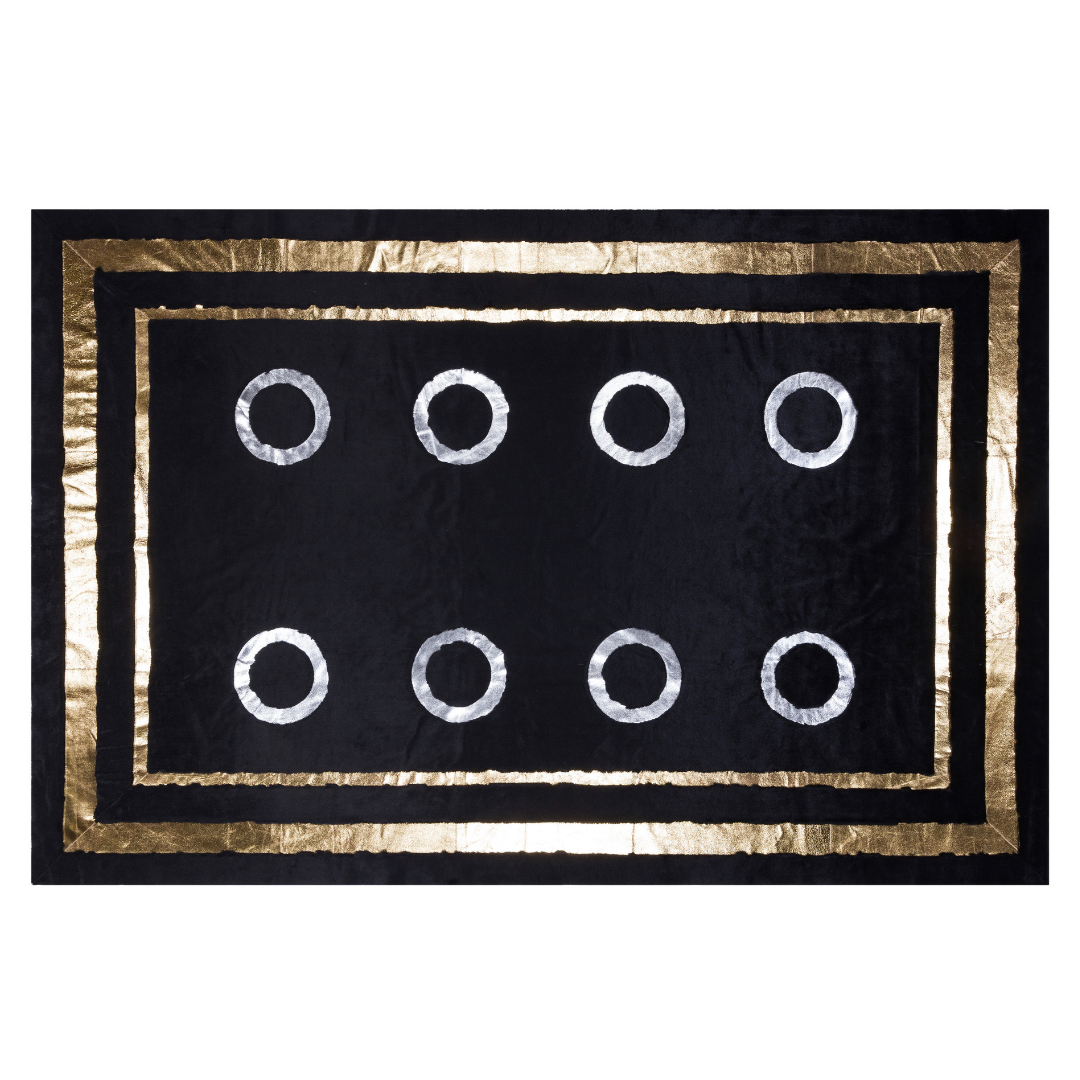 Plush Black Gold Rug