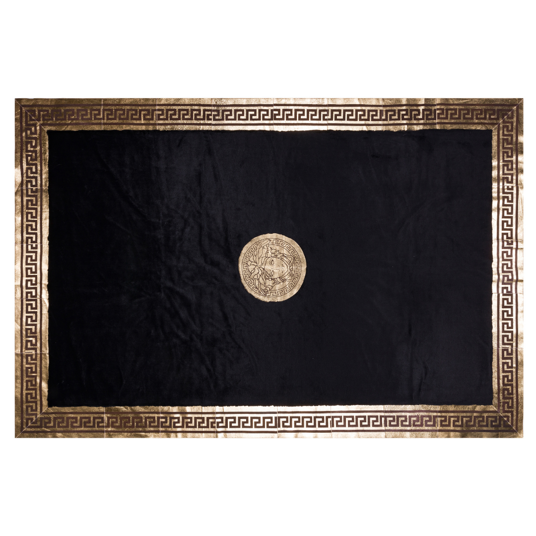 Black Gold Plush Luxury Rug