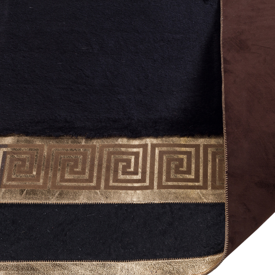 Black Gold Plush Soft Rug