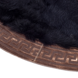 Black Round Sheepskin Rug