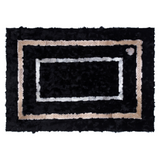Black Silver Sheepskin Fluffy Rug