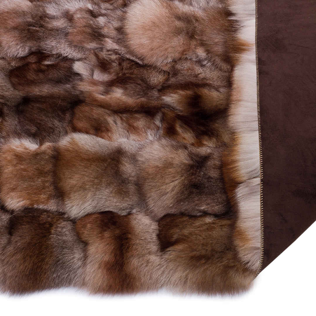 Brown Fox Fur Large Rug