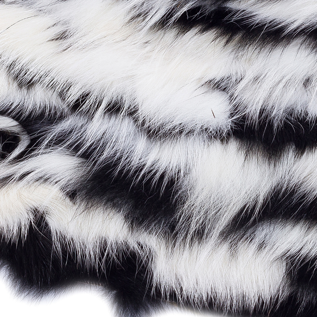 Unique Fox Fur Round Rug