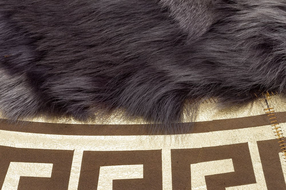 Round Fluffy Sheepskin Rug