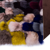 Colorful Fox Fur Large Rug