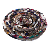 Colorful Round Fox Fur Rug