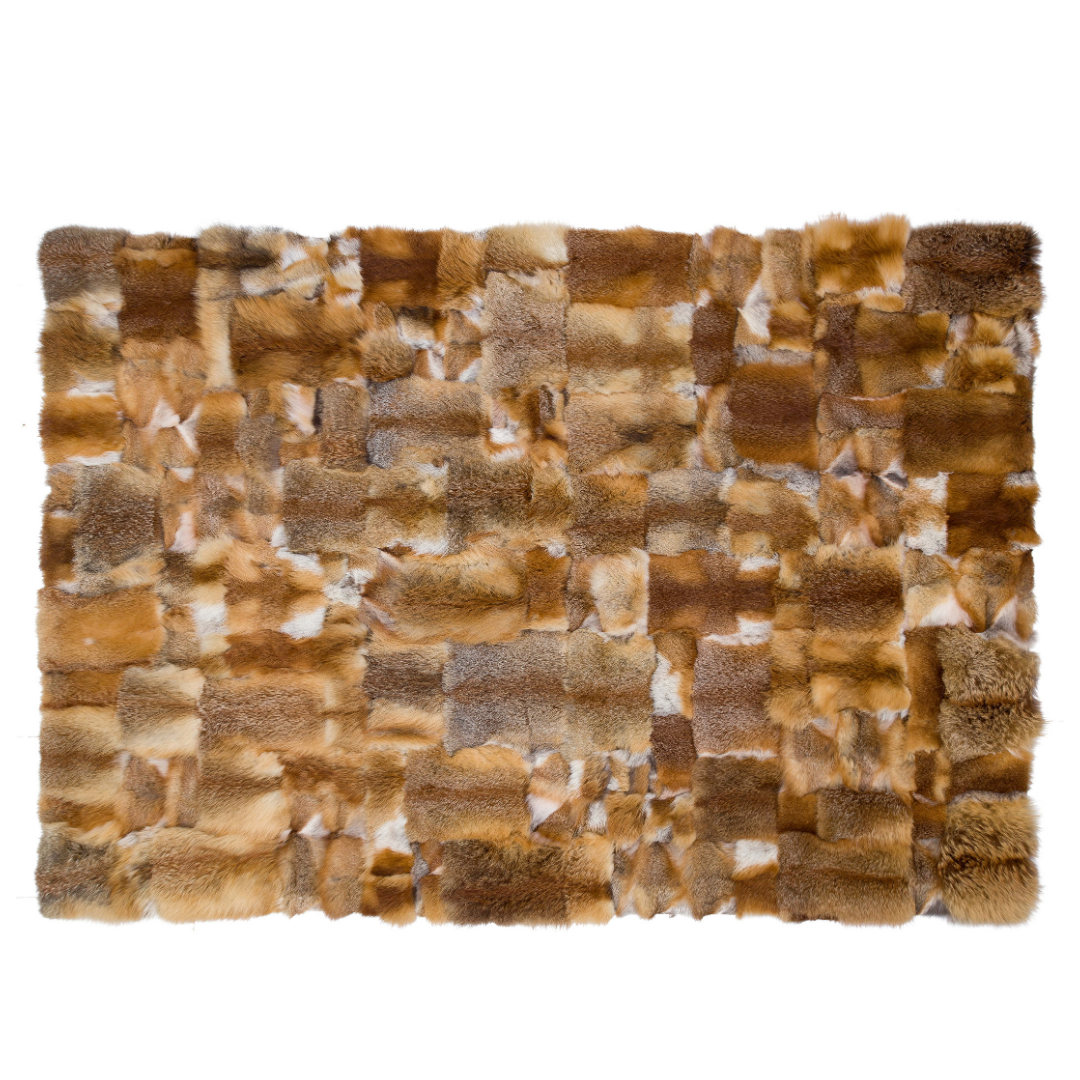 Square Fox Fur Area Rug