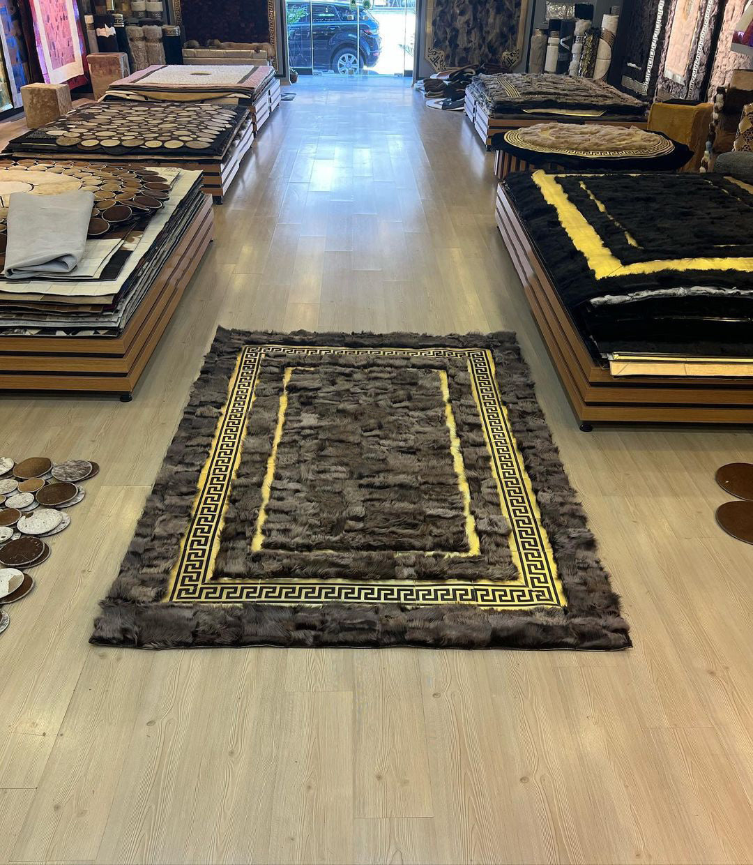 Gray Gold Soft Sheepskin Rug