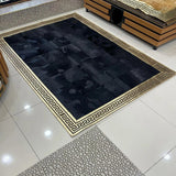 Black Gold Patchwork Genuine Cowhide Rug