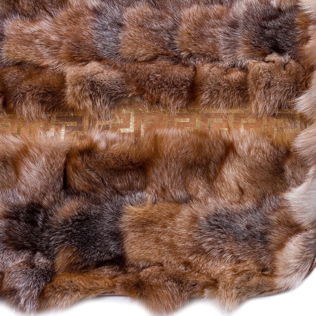 Luxury Fox Fur Gold Living Room Rug