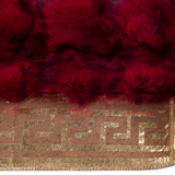 Red Luxury Fox Fur Rug