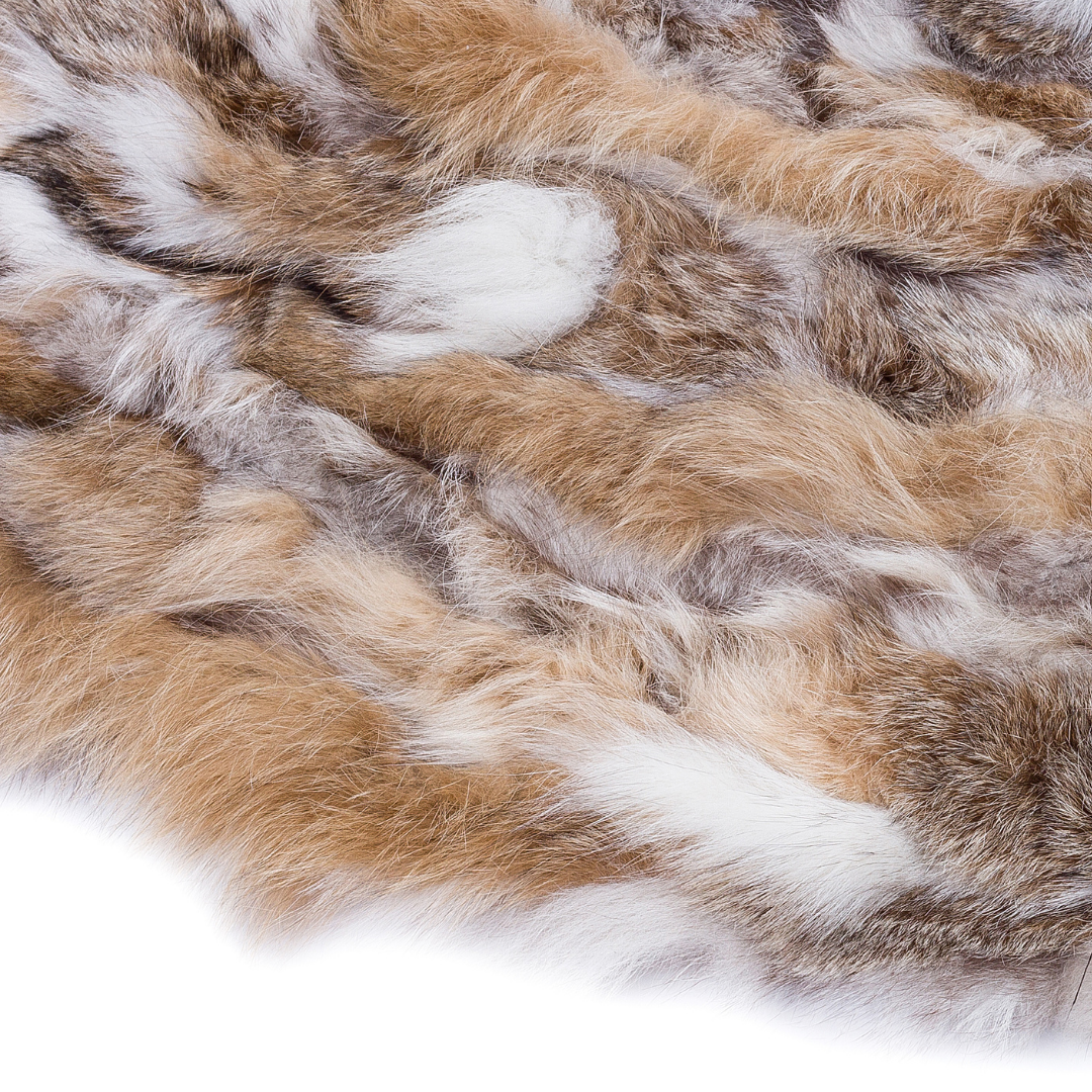 Round Boho Fox Fur Rug
