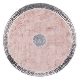 Round Silver Fluffy Sheepskin Rug