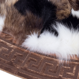 Multicolor Round Sheepskin Rug