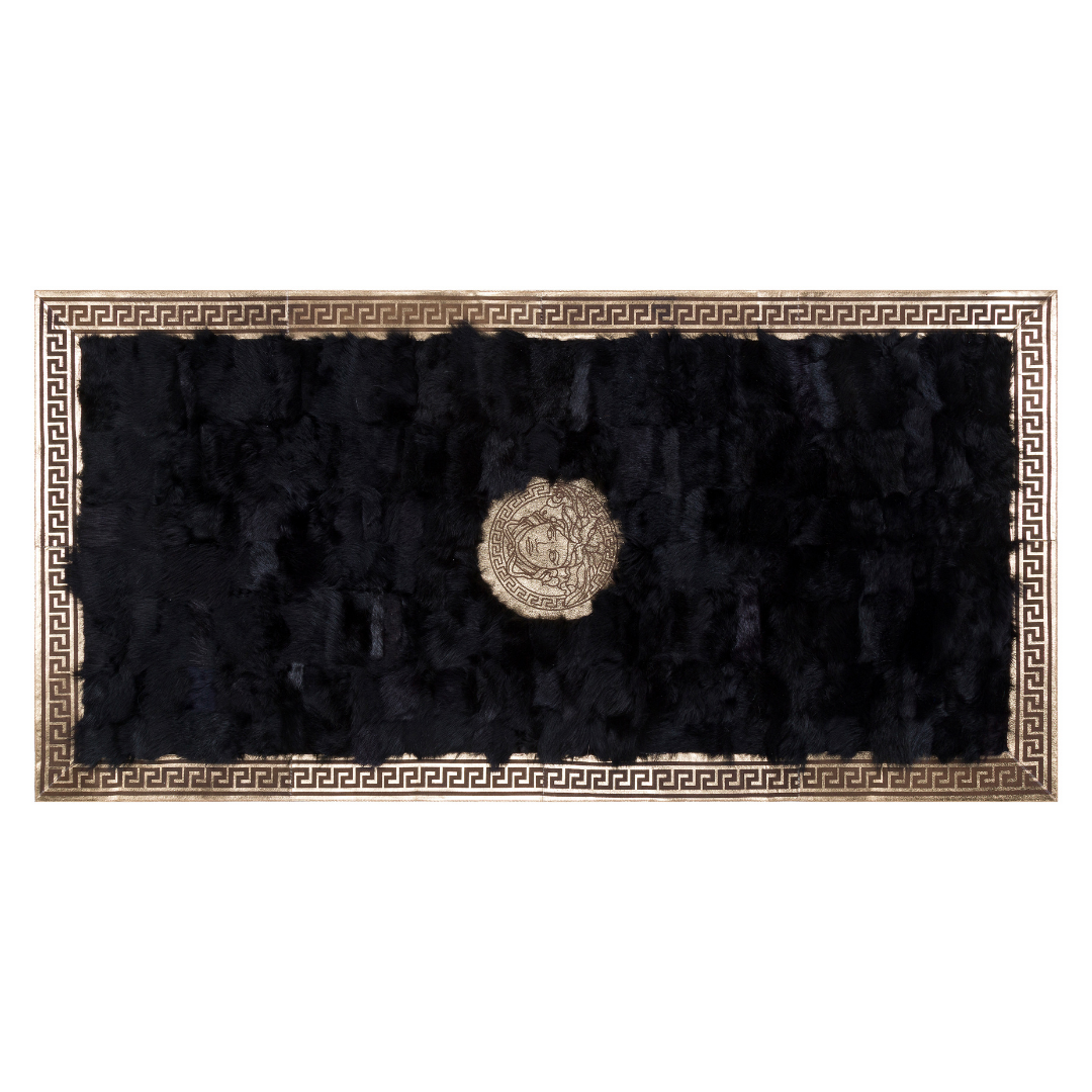 Runner Sheepskin Black Gold Rug