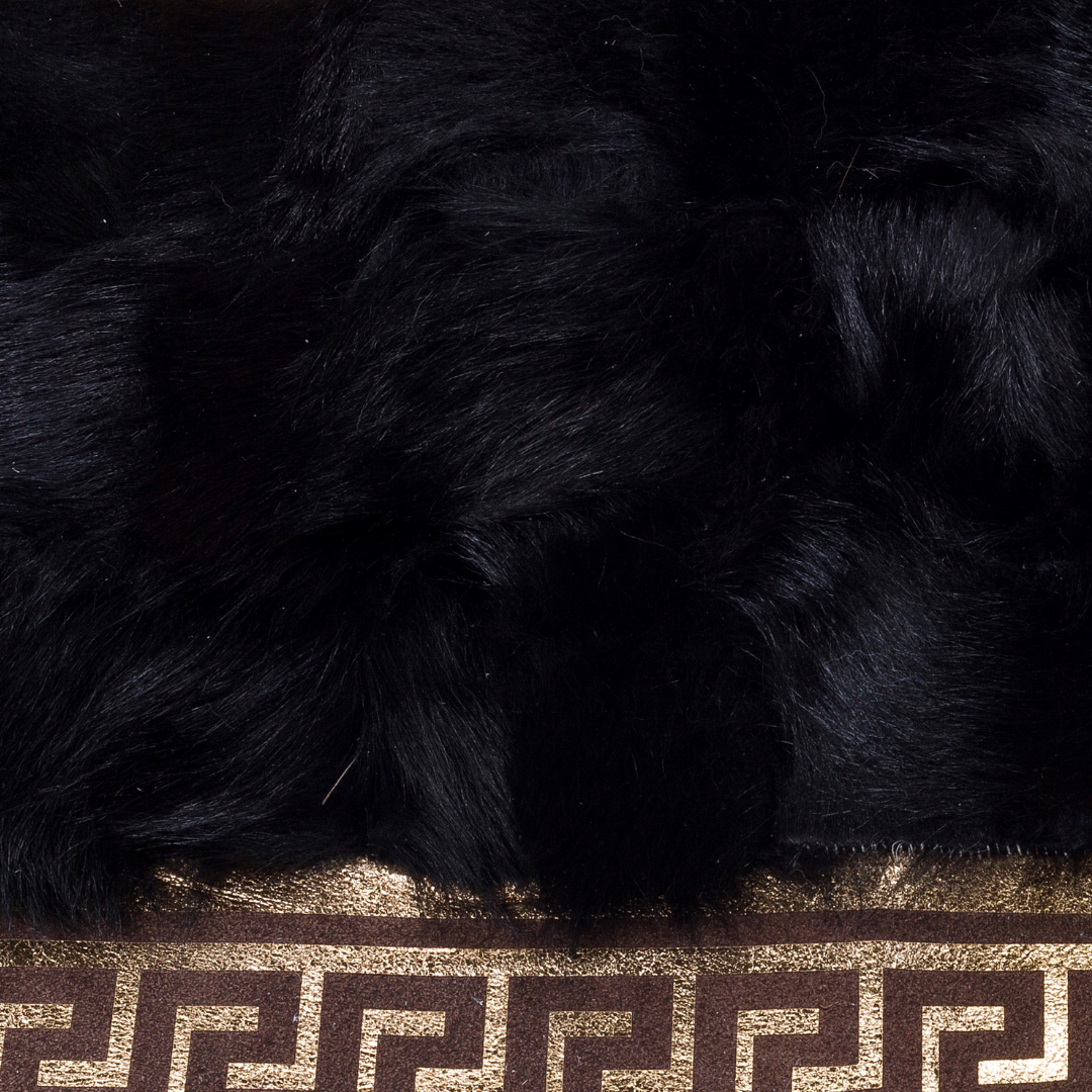 Runner Sheepskin Black Gold Rug
