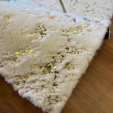 Soft Luxury White Gold Plush Rug