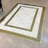 Plush White Gold Rug